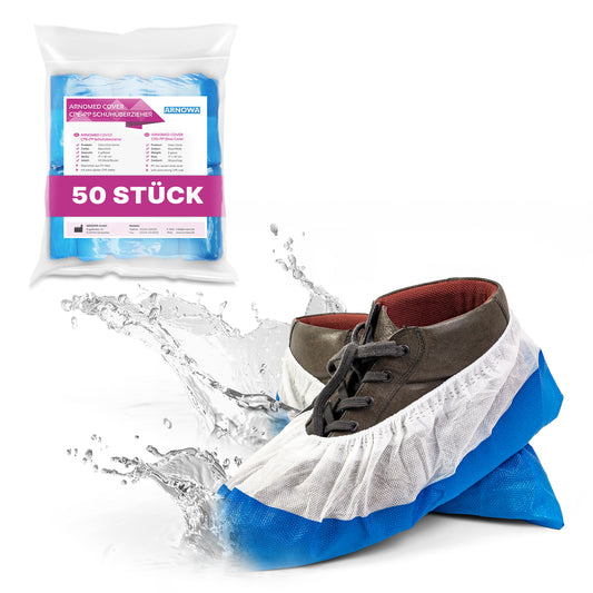 Καλύμματα παπουτσιών ARNOMED CPE/PP, αδιάβροχα, μιας χρήσης | Τσάντα (50 τεμάχια)