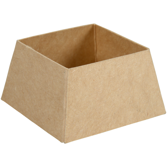 Ein schlichter, brauner Kraft Eierbecher (45 x 35 mm) von Abena Re-Seller GmbH, fotografiert auf weißem Hintergrund. Packung mit 100 Stück.