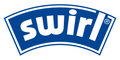 Swirl Logo in blau-weiß, Schriftzug in Kleinbuchstaben, mit ®-Symbol oben rechts, geschwungenes Design auf weißem Hintergrund