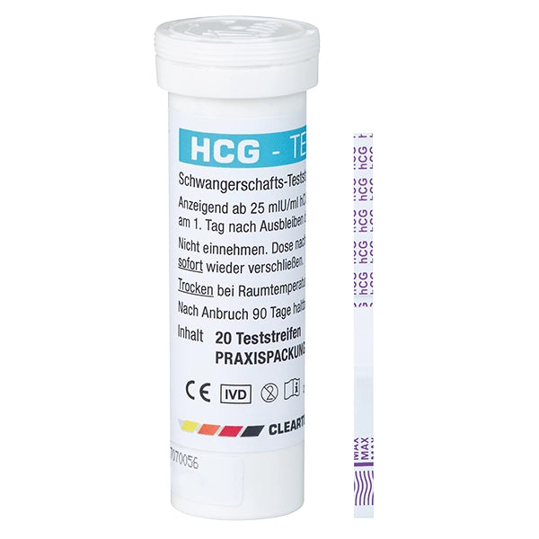 Καθαρή δοκιμή HCG Εγκυμοσύνη Δοκιμή ταινιών - 20 τεμάχια | Πακέτο (20 δοκιμές)