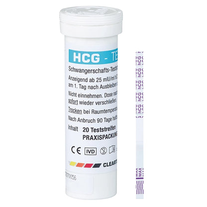Καθαρή δοκιμή HCG Εγκυμοσύνη Δοκιμή ταινιών - 20 τεμάχια | Πακέτο (20 δοκιμές)