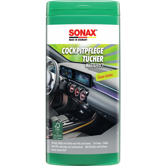 SONAX CockpitPflegeTücher Matteffect Green Lemon Box
