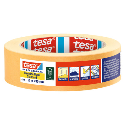 tesa Professional 4344 Präzisionskrepp Standard, orange 50 m x 30 mm