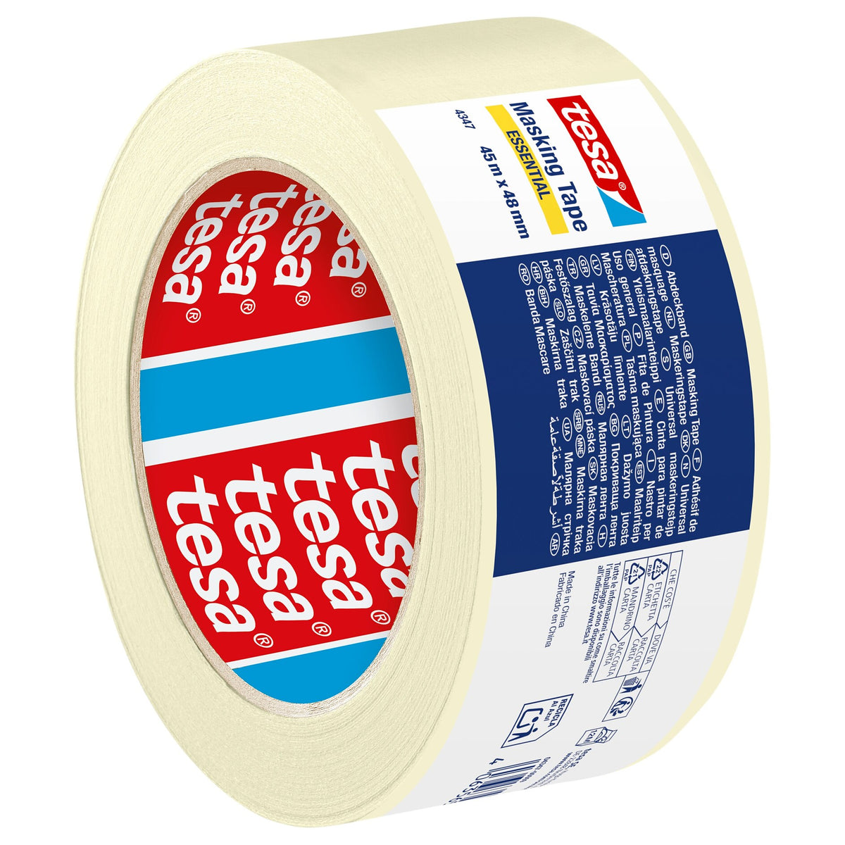 tesa 4347 Essential Papierklebeband, chamois 45 m x 48 mm