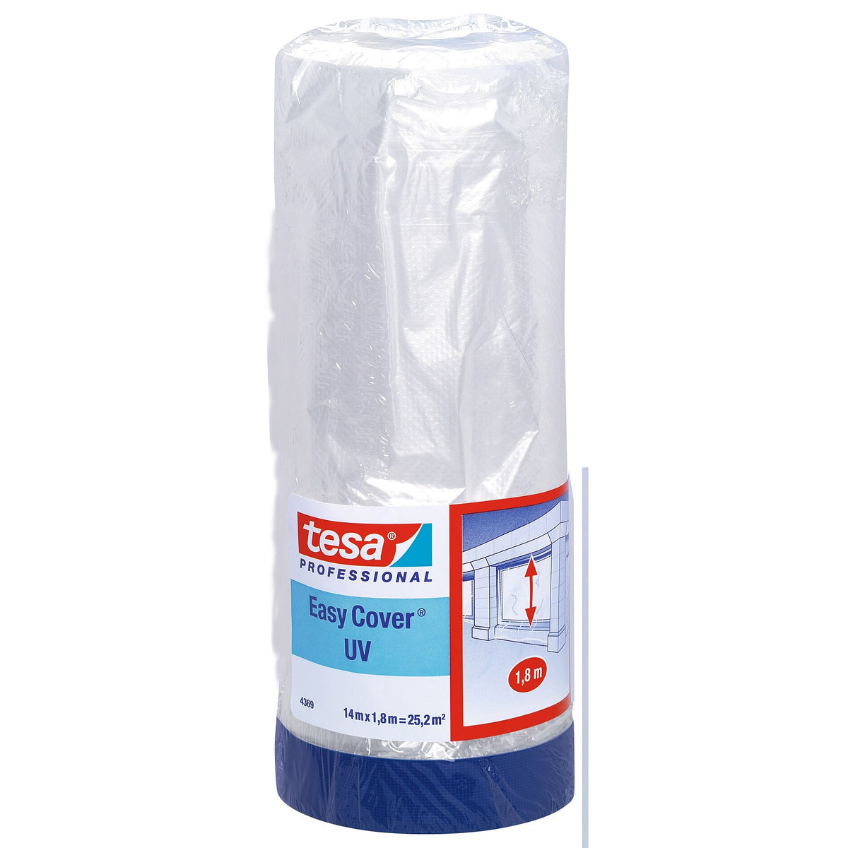 tesa Professional 4369 Easy Cover UV Gewebeband, blau 14 m x 1,8 m