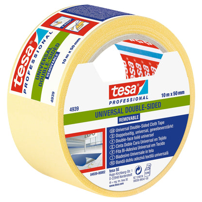 tesa Professional 4939 Verlegeband ablösbar universal, weiß-transluzent 10 m x 50 mm