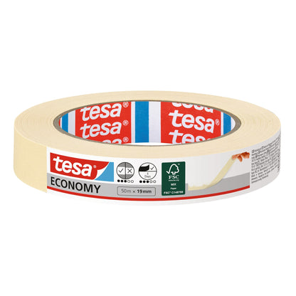 tesa 5286 Malerband Economy, 50 m x 19 mm, chamois