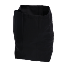 Der EMIL DEISS KG (GmbH + Co.) DEISS 6510 Wiederverwendbarer Abfallsack (1 Stück), 550x600 mm, schwarz, ist ein rechteckiger, schwarzer Stoff-Abfallsack mit offenem Top, der leer und aufrecht vor weißem Hintergrund steht.