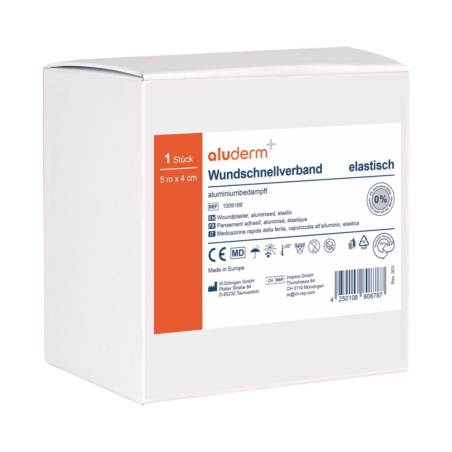 aluderm®-aluplast elastisch - gerollt 5 m x 4 cm