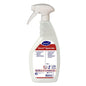 Το 750 ml Oxivir Sporicide Απολυμαντικό καθαριστικό με AHP από την Diversey Deutschland έρχεται έτοιμο προς χρήση σε ένα λευκό ψεκαστήρα με αφρό, κόκκινη/λευκή ετικέτα, σύμβολα κινδύνου και λευκό διακόπτη για αποτελεσματική απολύμανση.