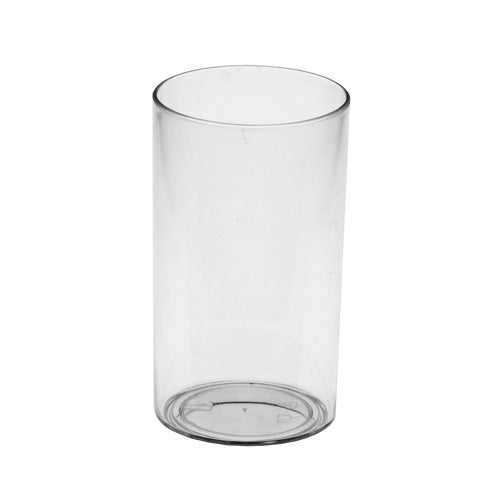 Ένα ποτήρι Starpak 30 Fingerfood, PS 60 ml, Ø 4 cm x 7,5 cm σε διάφανο γυαλί απεικονίζεται όρθιο μπροστά από ένα απλό λευκό φόντο.