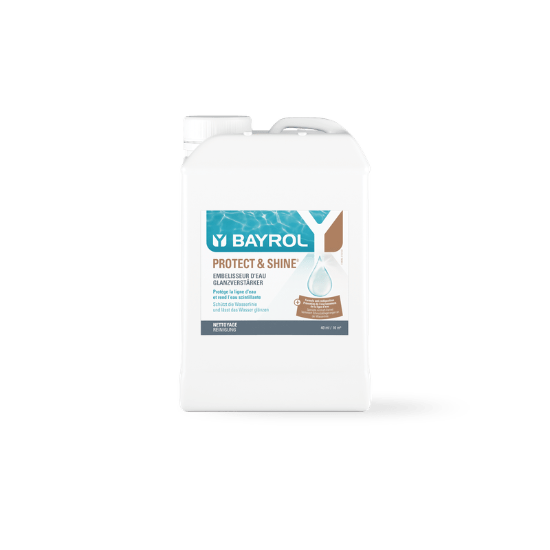 BAYROL Protect & Shine 2 L Προστατεύει τη γραμμή νερού από τις αποθέσεις βρωμιάς | Κανάτα (2 l) 