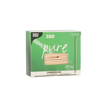 Το πράσινο-λευκό κουτί PAPSTAR οδοντογλυφίδες από ξύλο "pure" στρογγυλές, 6,5 εκ. από PAPSTAR GmbH έχει ένα παράθυρο και περιέχει 300 οδοντογλυφίδες σε προστατευτική συσκευασία - ιδανικές για καθημερινή χρήση.