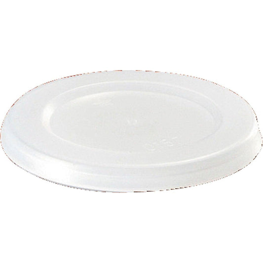Ein transparenter, runder Polystyrol-Deckel von Duni GmbH, passgenau und stabil, ideal für 111267 (50x50x5 mm). Packung mit 2400 Stück.