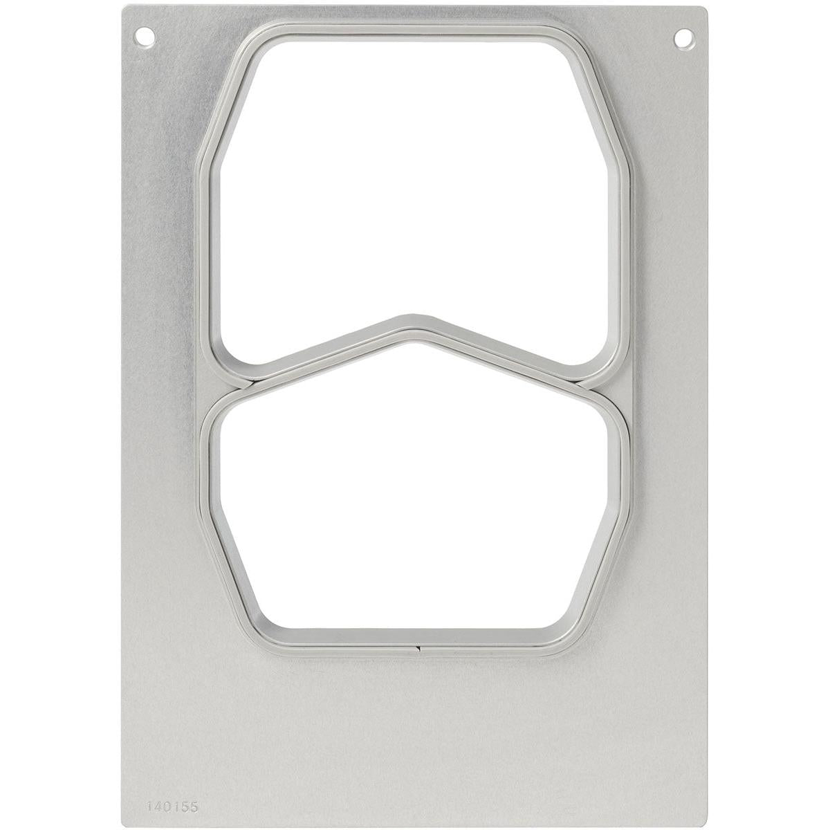 Η κασέτα DF10/20 για δίσκους PP (540/400 ml) από την Duni GmbH είναι ένα ορθογώνιο μεταλλικό πρότυπο με δύο κάθετες εγκοπές, τρύπες στην επάνω γωνία και έναν χαραγμένο αριθμό κάτω αριστερά. Ιδανικό για catering γαστρονομίας. Συσκευασία (1 τεμάχιο).