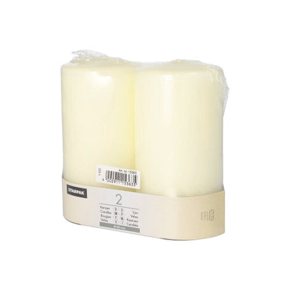 Το σετ Starpak 2 κεριών Ø 80 mm με επίπεδη κορυφή είναι συσκευασμένο μαζί σε διαφανές φύλλο και λευκή ετικέτα για πληροφορίες προϊόντος και γραμμωτό κώδικα - διαχρονική κομψότητα για κάθε σπίτι.