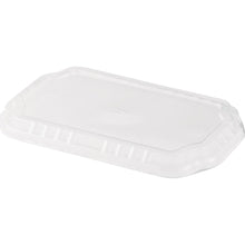 Το καπάκι Duni GmbH για PP δοχεία Take-Away 256x163 mm από διαφανές APET φαίνεται σε λευκό φόντο. Το ορθογώνιο, ραβδωτό καπάκι είναι ιδανικό για ασφαλή συσκευασία τροφίμων. Η συσκευασία περιέχει 246 τεμάχια.