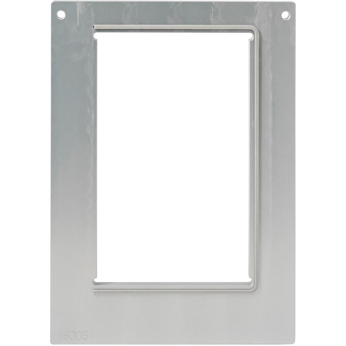 Ein rechteckiger Metallrahmen für die Kassette DF10/20 f. Pappbox, rechteckig, M, 900 ml von Duni GmbH verfügt über eine große zentrale Aussparung und vier Ecklöcher. Die Nummer 160051 ist unten links eingraviert, auf weißem Hintergrund.