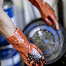 Γάντια χημικής προστασίας NITRAS, κόκκινο, EN 388, EN ISO 374 βαμβακερό ζέρσεϊ | Συσκευασία (12 ζεύγη)