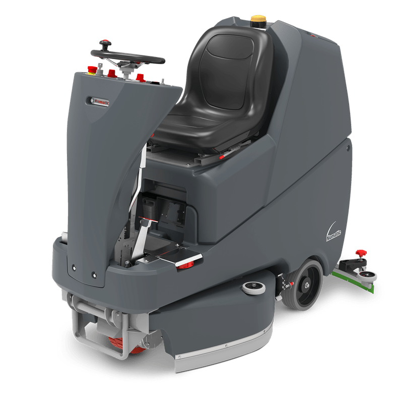 Numatic tride-on scrubber dryer TRL720/250T συμπεριλ. φορτιστής και βούρτσες TenTec κόκκινα | Συσκευασία (1 τεμάχιο)