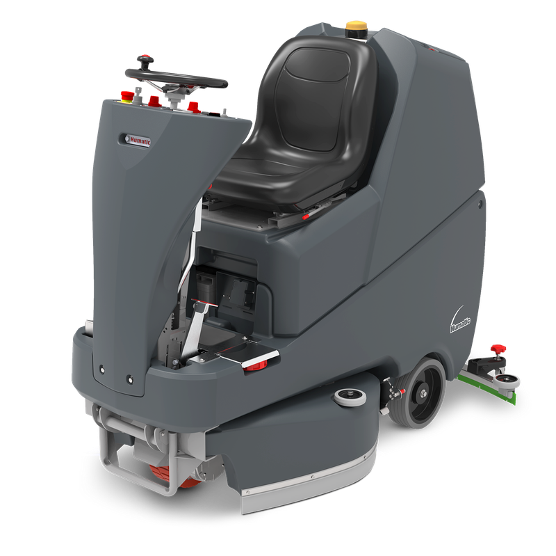 Numatic tride-on scrubber dryer TRL720/300T συμπεριλ. φορτιστής και βούρτσες TenTec κόκκινα | Συσκευασία (1 τεμάχιο)