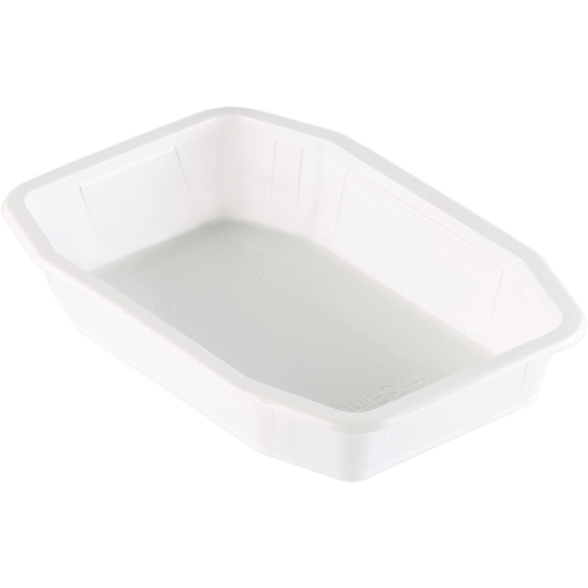 Το PP μπολ HMR Weiß PP 215x148 της Duni GmbH είναι ένα απλό, λευκό, ορθογώνιο μπολ με ελαφρώς ανυψωμένο χείλος, απεικονισμένο σε λευκό φόντο.