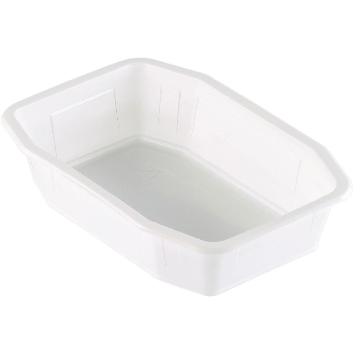 Το PP μπολ HMR Weiß PP 215x148 της Duni GmbH είναι ένα λευκό, ορθογώνιο δοχείο με ελαφρώς κεκλιμένες πλευρές και επίπεδο πάτο. Στη φωτογραφία εμφανίζεται άδειο μπροστά από ένα λευκό φόντο.