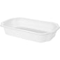 Die Duni GmbH Biokunststoff Schale Take-Away Weiß (250x159x43 mm, 246 Stück) ist eine weiße, rechteckige, biologisch abbaubare Lebensmittelschale mit erhöhtem Rand - ideal für umweltbewusste Take-Away-Verpackungen.