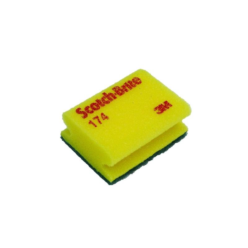 3M™ Scotch-Brite™ Sponge 174, Κίτρινο/Πράσινο, 70 mm x 92 mm, 20 x 10 τεμάχια/θήκη | Συσκευασία (20 τεμάχια)