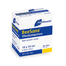 BeeSana® κομπρέσα fleece, αποστειρωμένη, 6 πτυχή, 30 g, 10 x 10 cm, 2 τεμάχια | Συσκευασία (50 τεμάχια)
