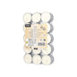 Starpak 30 λευκά ρεσώ (Ø 37 mm, 16 mm) σε αλουμινένια ποτήρια, ασφαλή σε πλαστικό δίσκο τυλιγμένα με συρρικνούμενη μεμβράνη· ετικέτα με πληροφορίες προϊόντος και οδηγίες σε πολλές γλώσσες από πάνω.