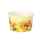 Το στρογγυλό χάρτινο κύπελλο Starpak Eisbecher To Go 250 ml έχει ένα ζωντανό σχέδιο «Φρούτα» με μια επιλογή από φρούτα όπως πορτοκάλια, σταφύλια, μήλα και ροδάκινα σε φωτεινό φόντο. Αυτό το κενό χάρτινο μπολ παρουσιάζεται μπροστά σε ένα απλό λευκό φόντο.