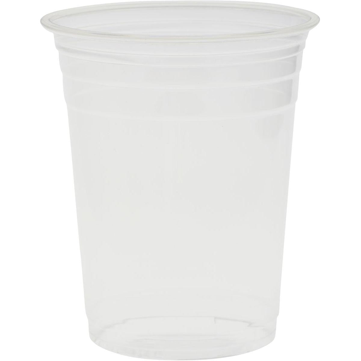 Η κούπα Glas Crystal Transparent της Duni GmbH, κατασκευασμένη από υλικά υψηλής ποιότητας με ελαφρώς εκτεταμένο χείλος, στέκεται άδεια μπροστά από έναν απλό λευκό φόντο.