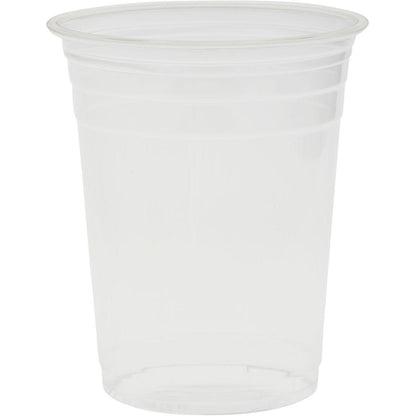 Η κούπα Glas Crystal Transparent της Duni GmbH, κατασκευασμένη από υλικά υψηλής ποιότητας με ελαφρώς εκτεταμένο χείλος, στέκεται άδεια μπροστά από έναν απλό λευκό φόντο.
