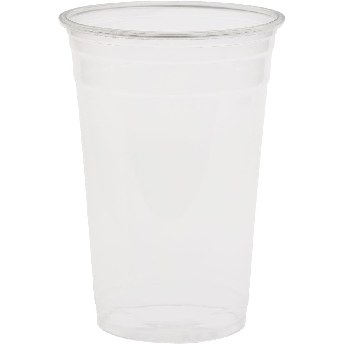 Το Glas Crystal Transparent της Duni GmbH είναι ένα διαφανές, άδειο πλαστικό ποτήρι με διάφανο καπάκι, που μοιάζει με κομψό γυαλί και απεικονίζεται σε απλό λευκό φόντο.