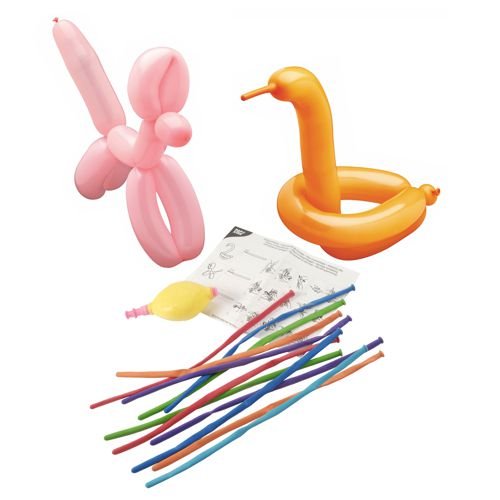 Το κιτ PAPSTAR GmbH Modellierballons (115 cm, 30 πολύχρωμα μπαλόνια) περιλαμβάνει μια αντλία και έναν οδηγό για την μοντελοποίηση μπαλονιών.