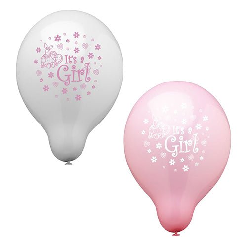 PAPSTAR Μπαλόνια Ø 25 cm "It's a girl" από την PAPSTAR GmbH σε σακούλα των 12 τεμαχίων, με πεταλούδες, καρδιές και λουλούδια - ιδανικά για κοριτσίστικα πάρτι ή ως διακόσμηση για baby shower.