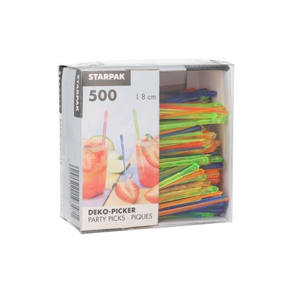 Το κουτί "PAPSTAR διακοσμητικά πικέρ 'Drop' 8 εκ., πολύχρωμα ταξινομημένα για γιορτές" της PAPSTAR GmbH περιέχει 500 πολύχρωμα πικέρ για πάρτι σε χάρτινο δίσκο - ιδανικό για τη διακόσμηση ποτών και finger food σε κάθε γιορτή.