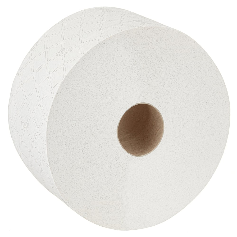 Ένα ρολό 314μ Scott® Control™ χαρτί υγείας (κεντρική εξαγωγή) από την Kimberly-Clark GmbH με ανάγλυφο διαμάντι και χάρτινο πυρήνα παρουσιάζεται σε λευκό φόντο. Συσκευασία: 6 ρολοί x 1280 φύλλα, λευκό.