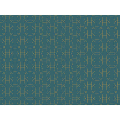 Ein tealfarbener Hintergrund mit dünnen, sich kreuzenden goldenen Kurvenlinien erzeugt ein geometrisches, gitterartiges Muster - perfekt für die Duni GmbH Dunicel-Sets 30x40.
