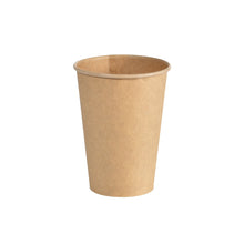 Ein Becher für Spender 210ml, PAP/WBC braun von Duni GmbH (Packung mit 50 Stück) steht aufrecht vor weißem Hintergrund.