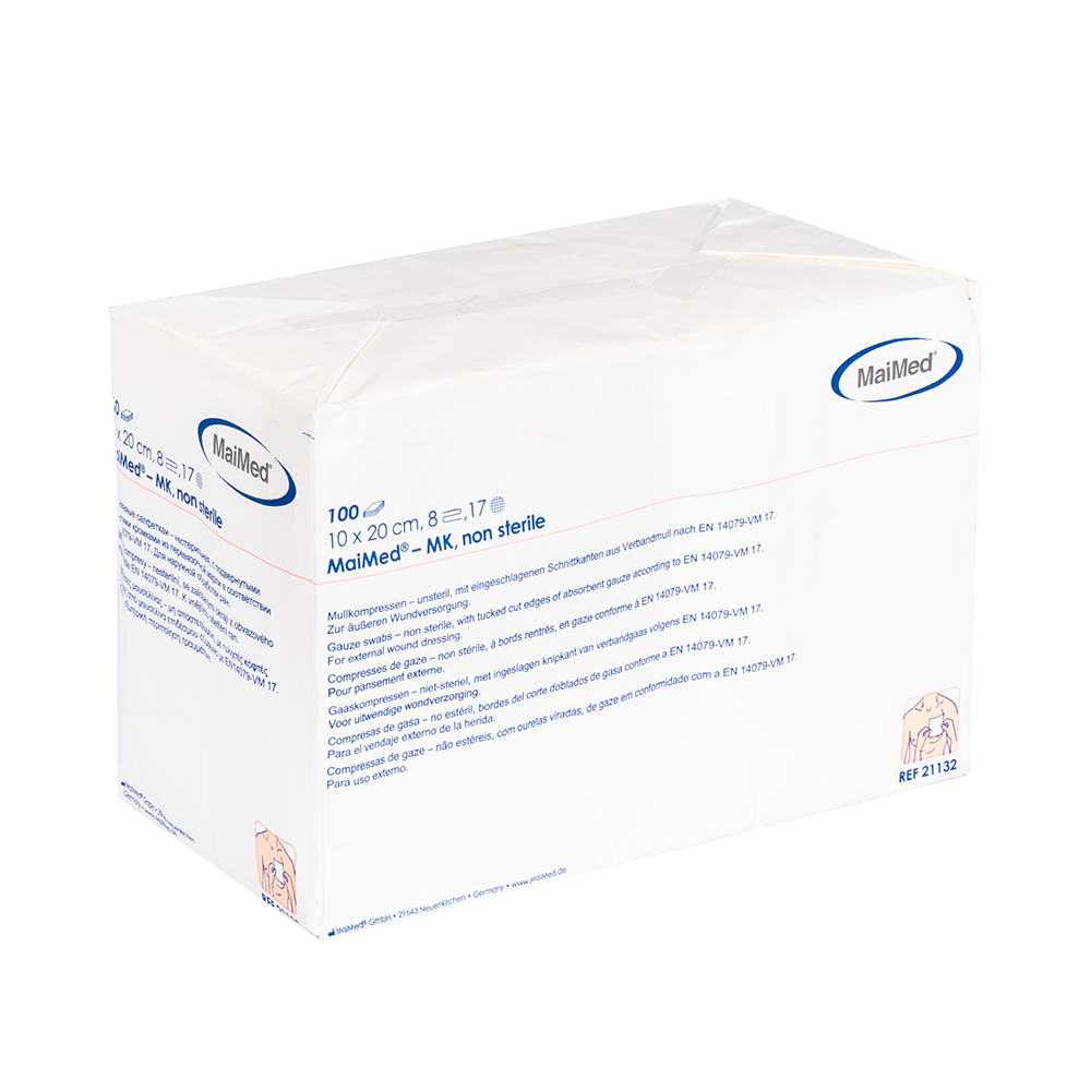 MaiMed-MK-μη αποστειρωμένες κομπρέσες γάζας 100 τεμαχίων/χάρτινη σακούλα