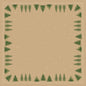 Ein hellbraunes Quadrat mit weißen Punkten und Sternen, umrahmt von grünen Tannen, schafft einen festlichen Look - ideal für die Tischdekoration mit der Bio-Dunicel-Mitteldecke 84x84cm "Humble Trees" von Duni GmbH (Packung: 20 Stück, biologisch abbaubar).