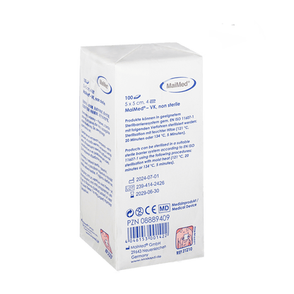 Μη αποστειρωμένες κομπρέσες φλις MaiMed-VK 100 τεμαχίων/χάρτινη σακούλα