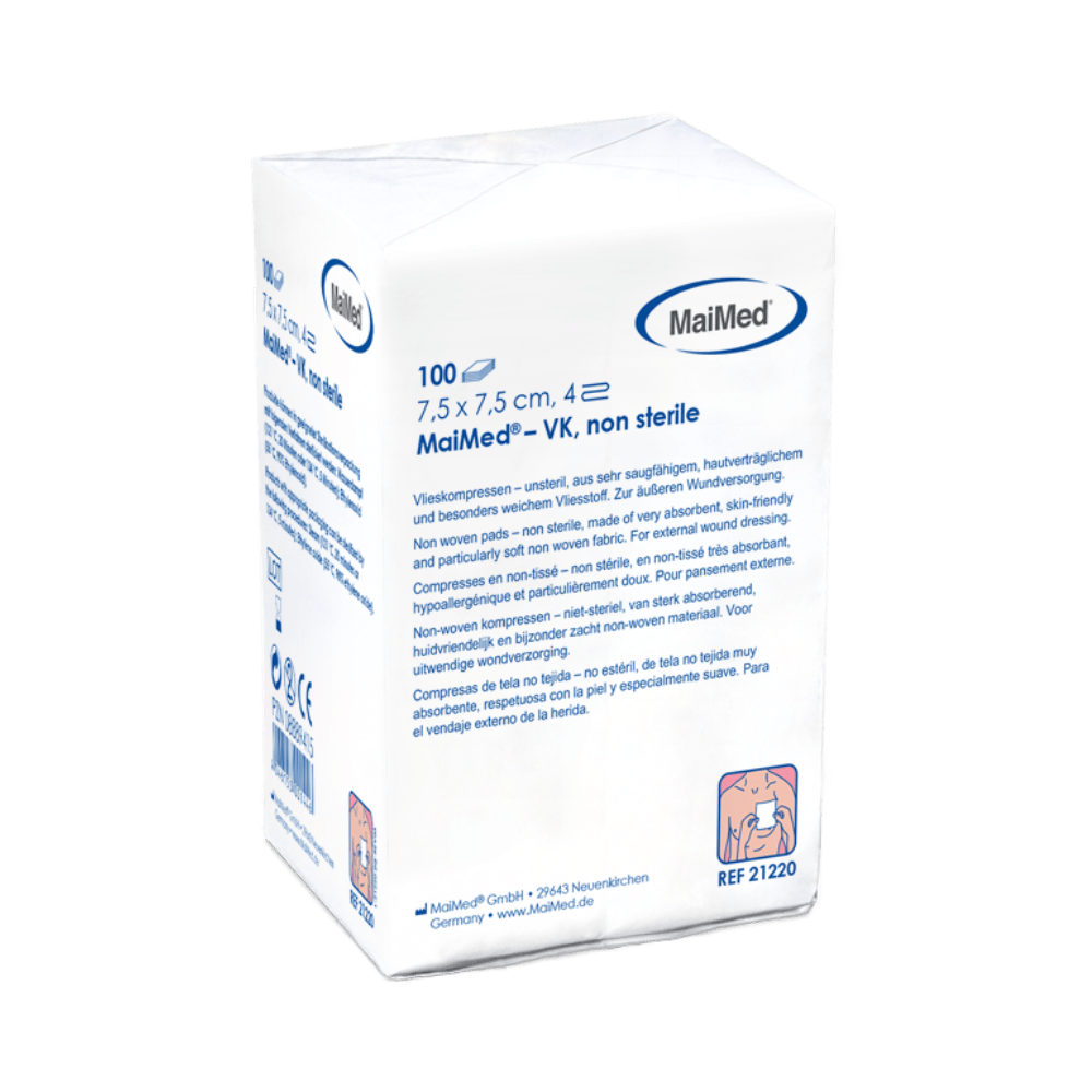 Μη αποστειρωμένες κομπρέσες φλις MaiMed-VK 100 τεμαχίων/χάρτινη σακούλα