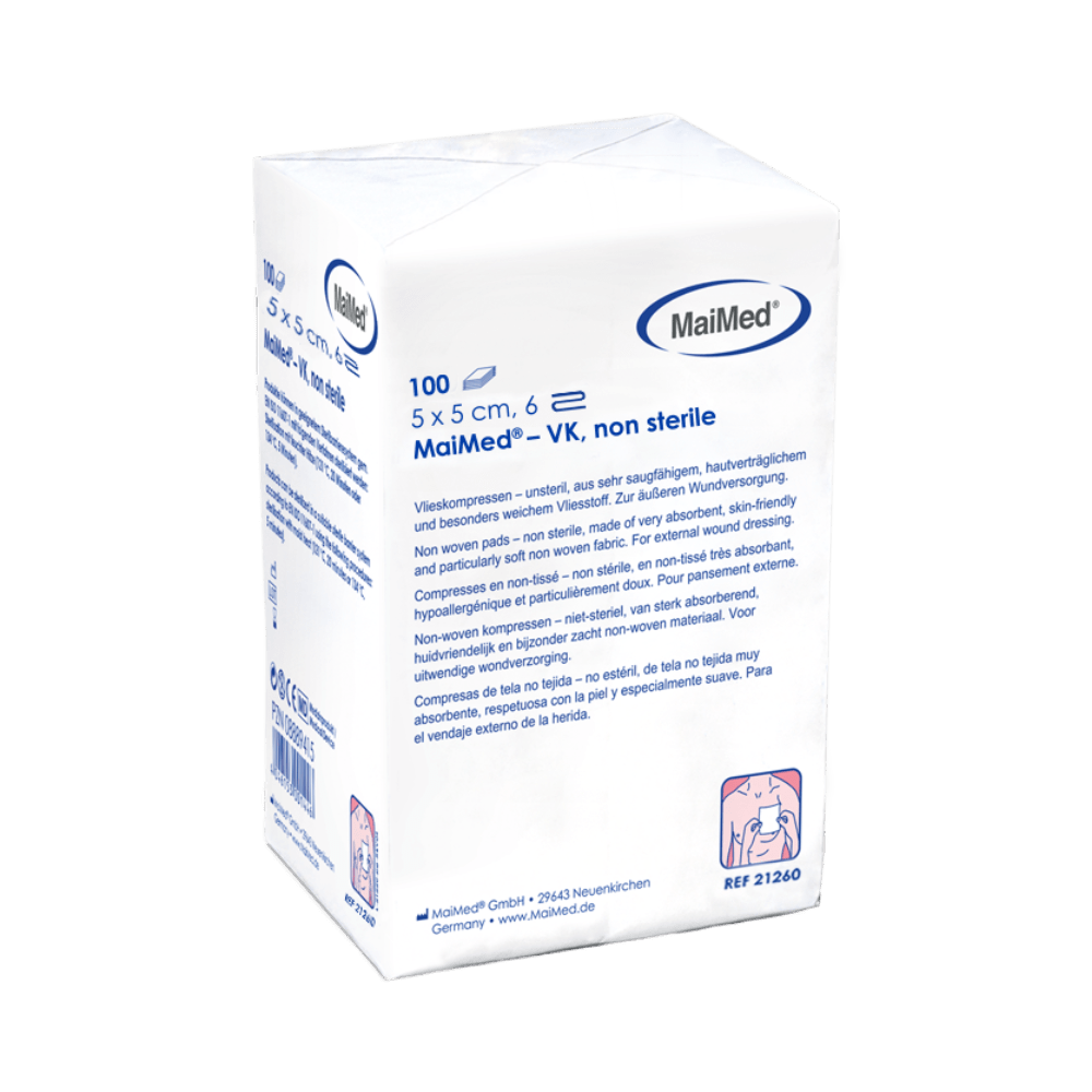 Μη αποστειρωμένες κομπρέσες φλις MaiMed-VK 100 τεμαχίων/χάρτινη σακούλα