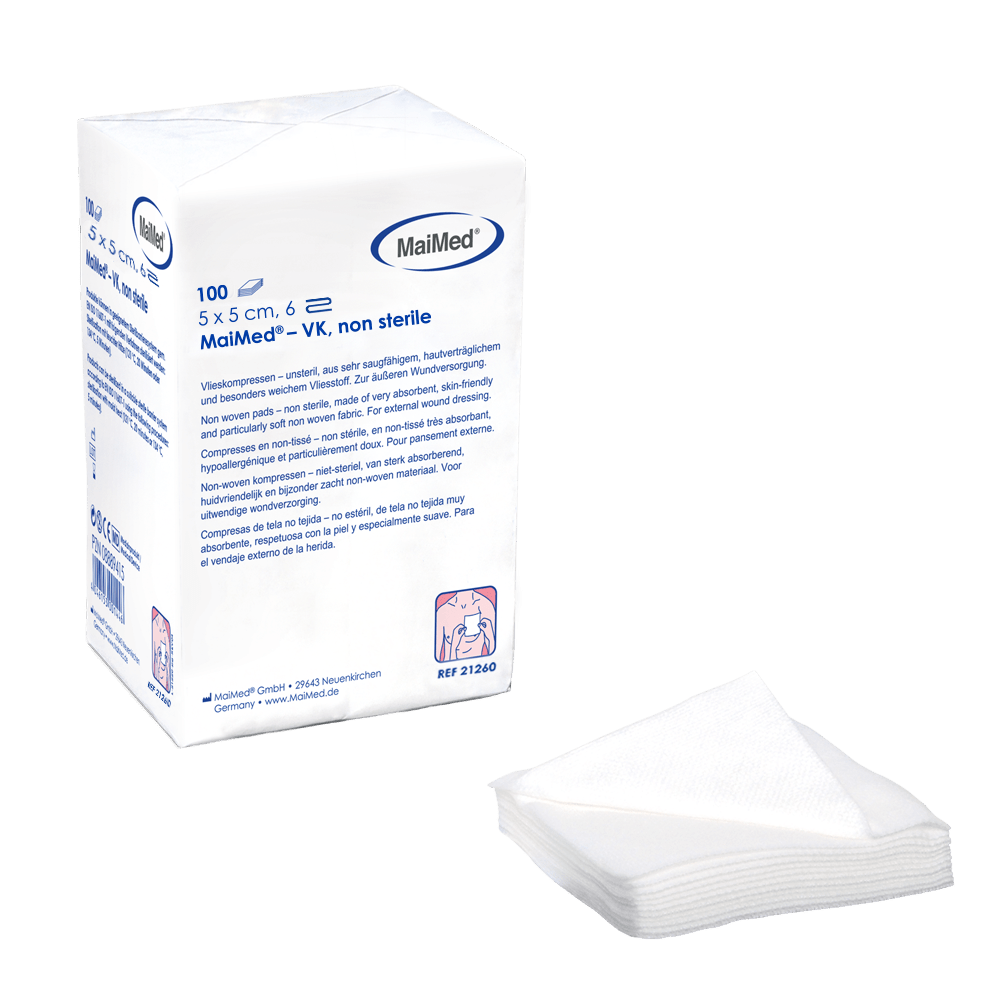 Μη αποστειρωμένες κομπρέσες φλις MaiMed-VK 100 τεμαχίων/χάρτινη σακούλα