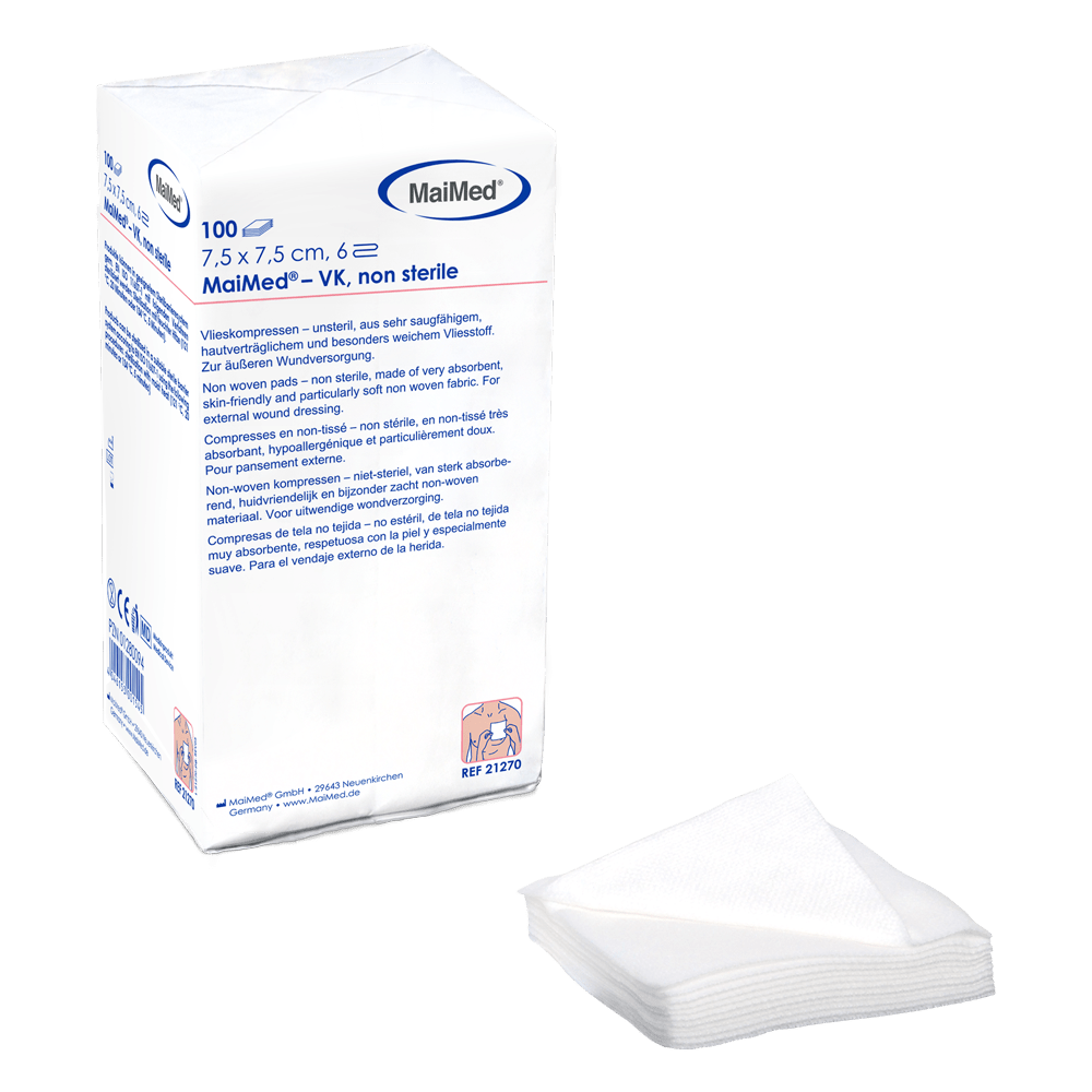 Μη αποστειρωμένες κομπρέσες φλις MaiMed-VK 100 τεμαχίων/χάρτινη σακούλα