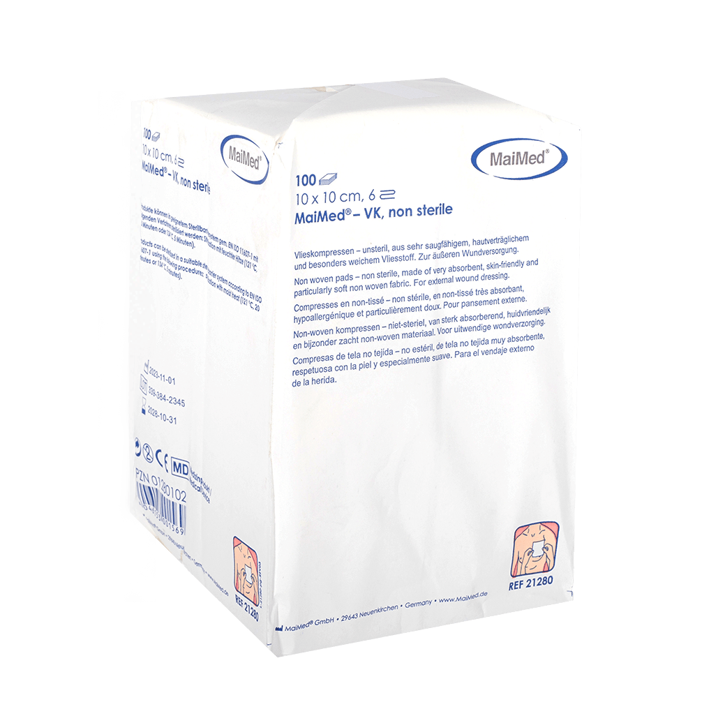 Μη αποστειρωμένες κομπρέσες φλις MaiMed-VK 100 τεμαχίων/χάρτινη σακούλα