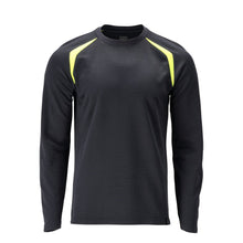T-shirt, μακρυμάνικο, μοντέρνα εφαρμογή T-shirt Multisafe, μαύρο μπλε/hi-vis κίτρινο